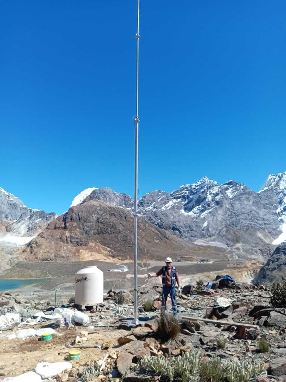 Montaje de Mástil telescópio del Pararrayos